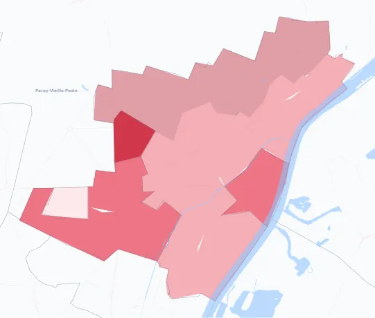 Carte de la valeur locative de référence de Athis-Mons
