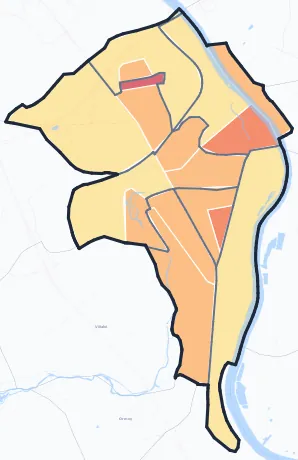 Carte de densité de population de Corbeil-Essonnes