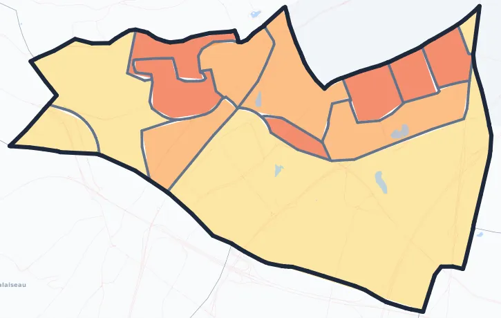 Carte de densité de population de Massy