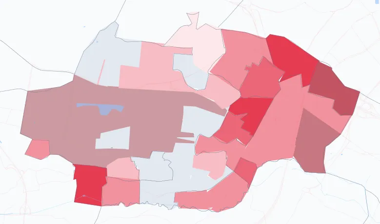 Carte de la valeur locative de référence de Palaiseau
