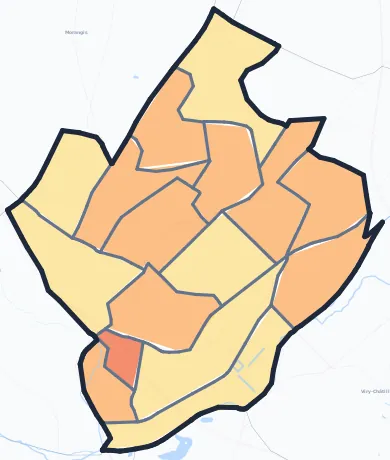 Carte de densité de population de Savigny-sur-Orge
