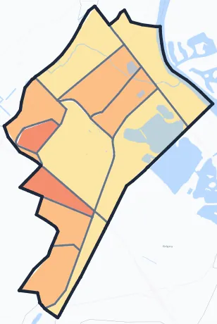 Carte de densité de population de Viry-Châtillon