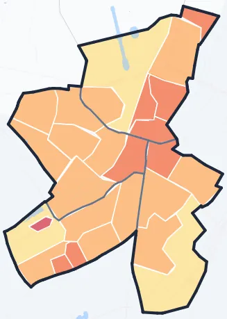 Carte de densité de population de Antony