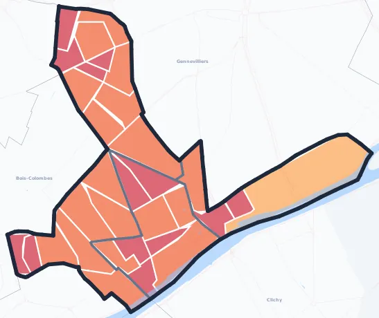 Carte de densité de population de Asnières-sur-Seine