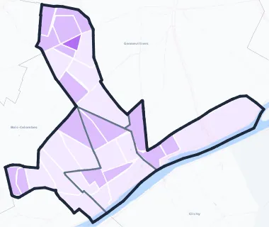 Carte de densité de population étudiante de Asnières-sur-Seine
