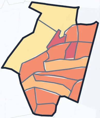 Carte de densité de population de Bagneux