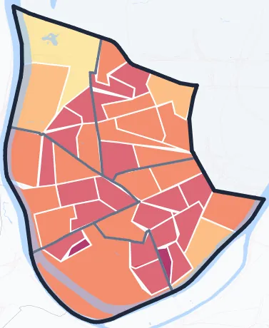 Carte de densité de population de Boulogne-Billancourt