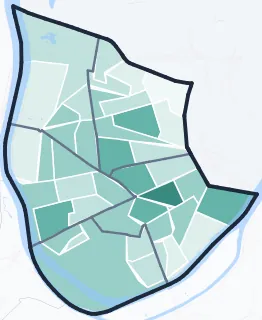 Carte de densité d'emplois salariés estimés de Boulogne-Billancourt
