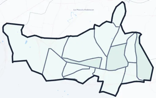 Carte de densité d'emplois salariés estimés de Châtenay-Malabry