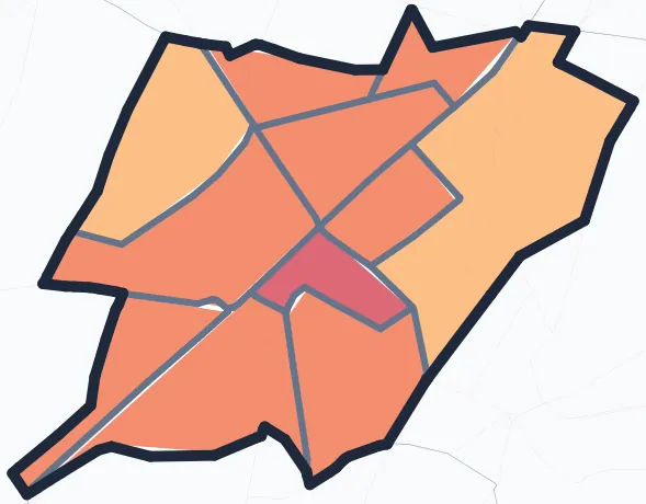 Carte de densité de population de Châtillon