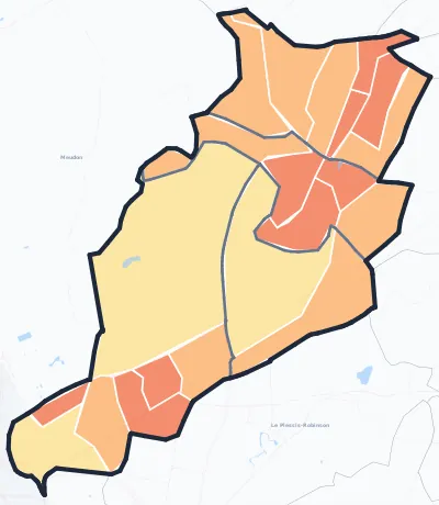 Carte de densité de population de Clamart