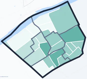 Carte de densité d'emplois salariés estimés de Clichy