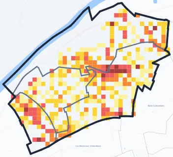 Carte des commerces de Colombes