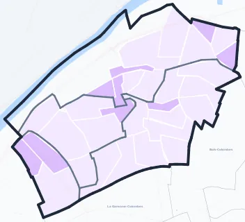 Carte de densité de population étudiante de Colombes