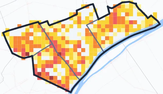 Carte des commerces de Courbevoie