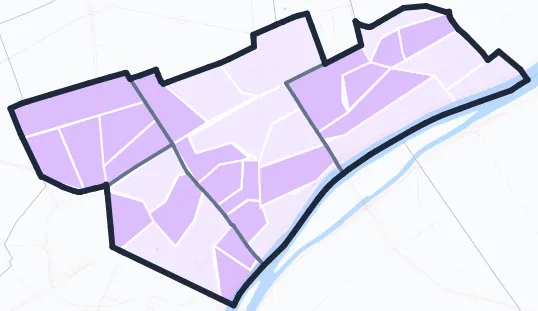 Carte de densité de population étudiante de Courbevoie