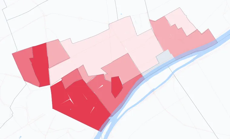 Carte de la valeur locative de référence de Courbevoie