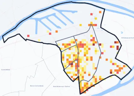 Carte des commerces de Gennevilliers