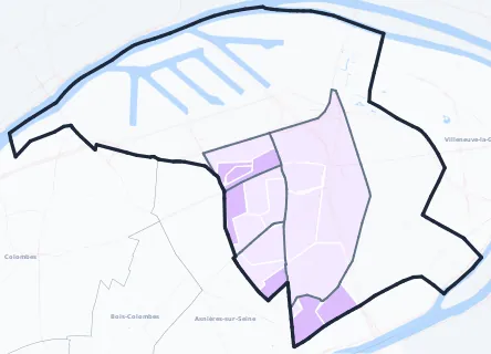 Carte de densité de population étudiante de Gennevilliers