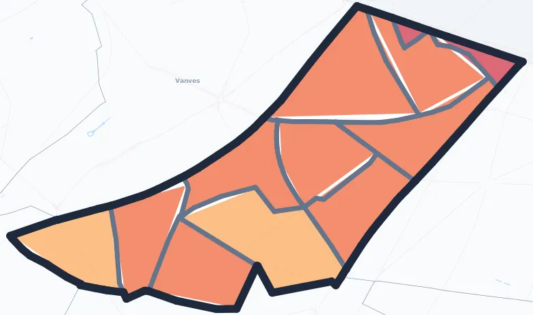 Carte de densité de population de Malakoff