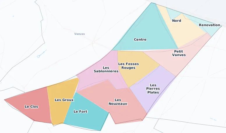 Carte des arrondissements et quartiers de Malakoff