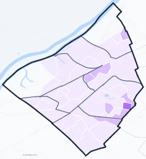 Carte de densité de population étudiante de Nanterre