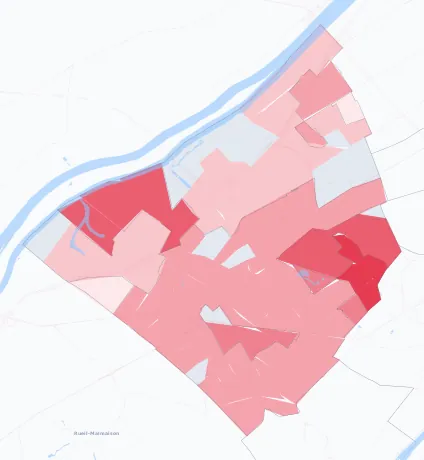 Carte de la valeur locative de référence de Nanterre
