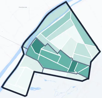 Carte de densité d'emplois salariés estimés de Neuilly-sur-Seine