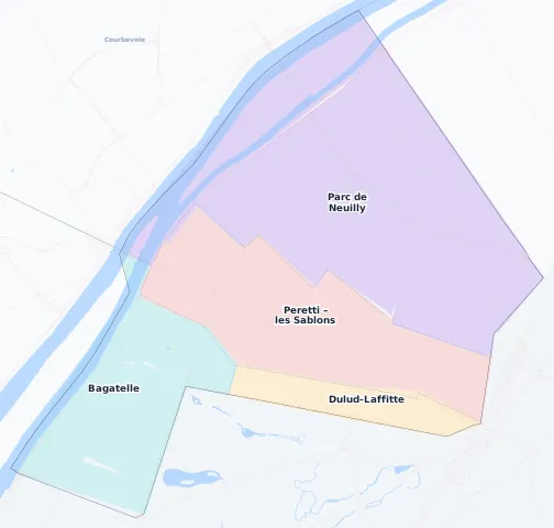 Carte des arrondissements et quartiers de Neuilly-sur-Seine