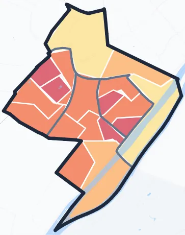 Carte de densité de population de Puteaux