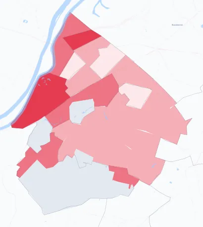 Carte de la valeur locative de référence de Rueil-Malmaison