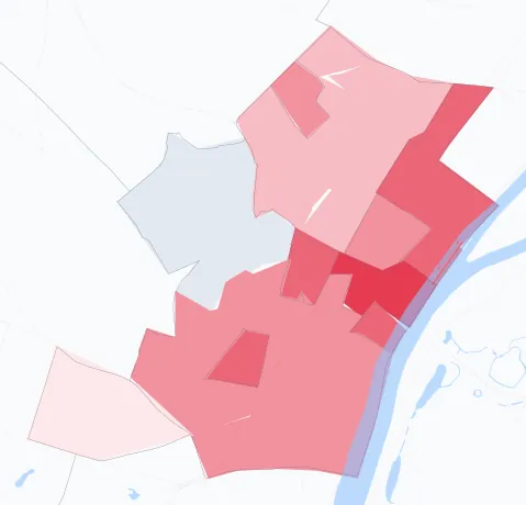 Carte de la valeur locative de référence de Suresnes