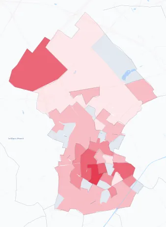 Carte de la valeur locative de référence de Aulnay-sous-Bois