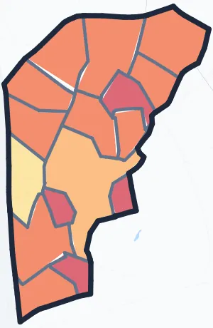Carte de densité de population de Bagnolet