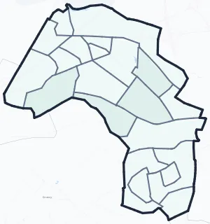Carte de densité d'emplois salariés estimés de Le Blanc-Mesnil
