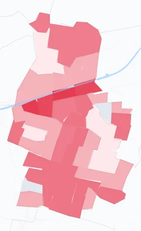 Carte de la valeur locative de référence de Bondy