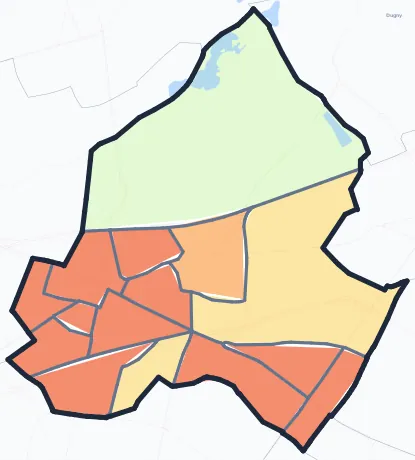 Carte de densité de population de La Courneuve