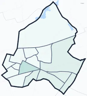 Carte de densité d'emplois salariés estimés de La Courneuve