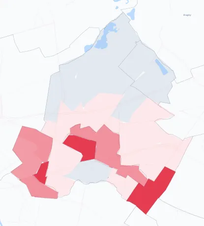 Carte de la valeur locative de référence de La Courneuve
