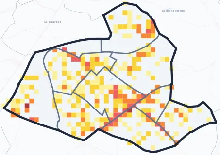 Carte des commerces de Drancy