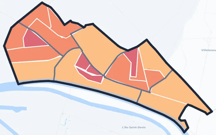 Carte de densité de population de Épinay-sur-Seine