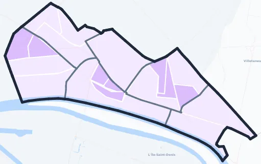 Carte de densité de population étudiante de Épinay-sur-Seine