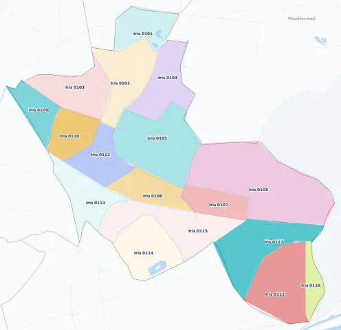 Carte des arrondissements et quartiers de Gagny