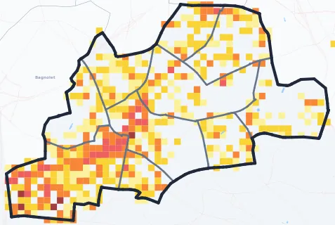 Carte des commerces de Montreuil
