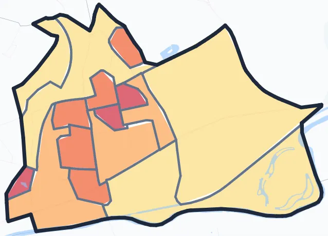 Carte de densité de population de Neuilly-sur-Marne