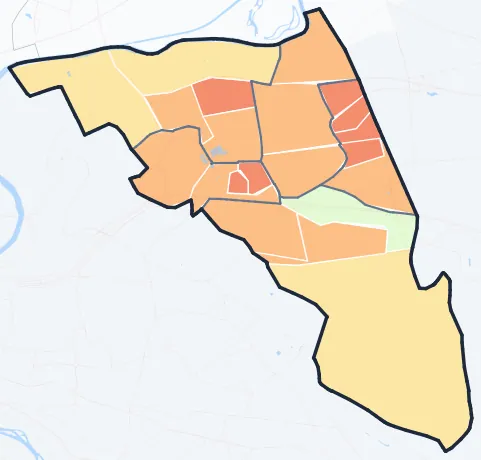 Carte de densité de population de Noisy-le-Grand
