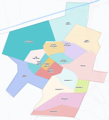 Carte des arrondissements et quartiers de Noisy-le-Sec