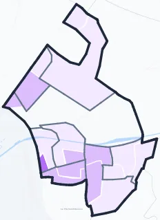 Carte de densité de population étudiante de Pantin