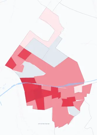 Carte de la valeur locative de référence de Pantin