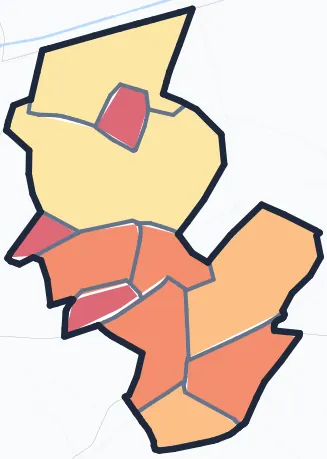 Carte de densité de population de Romainville